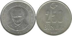 250000 Lira Turquie (1923 - ) Cuivre/Nickel 