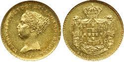 2500 Reis Reino de Portugal (1139-1910) Oro María II de Portugal (1819-1853)