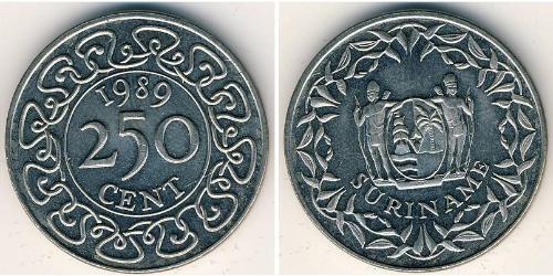 250 Cent Suriname (1975 - ) Cuivre/Nickel 
