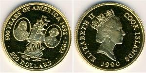 250 Dollar Cook Islands (1965 - ) Gold 