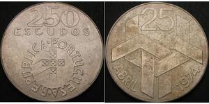 250 Escudo République portugaise (1975 - ) Argent 