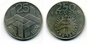 250 Escudo Republica Portuguesa (1975 - ) Silber 
