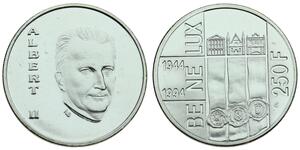 250 Franc Belgio Argento 