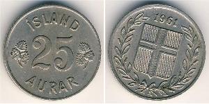 25 Aurar Islandia (1944 - ) Níquel/Cobre 