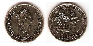 25 Cent Canada Acciaio Elisabetta II (1926-2022)