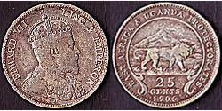 25 Cent Afrique orientale britannique (1895-1920) Argent Édouard VII (1841-1910)