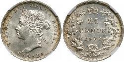 25 Cent Canada Argent Victoria (1819 - 1901)
