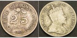 25 Cent Sri Lanka (1948 - ) Argent Édouard VII (1841-1910)