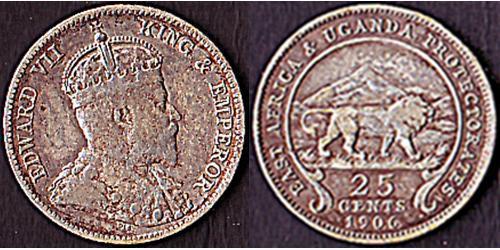 25 Cent Africa Orientale Britannica (1895-1920) Argento Edoardo VII (1841-1910)