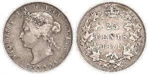 25 Cent Canada Argento Vittoria (1819 - 1901)