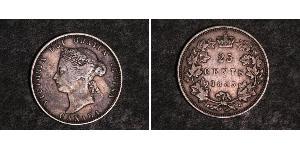 25 Cent Canada Argento Vittoria (1819 - 1901)