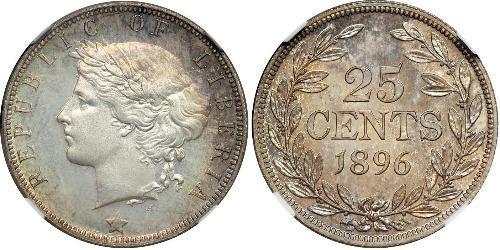 25 Cent Liberia (1847 - ) Argento 