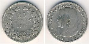 25 Cent Regno dei Paesi Bassi (1815 - ) Argento Guglielmina dei Paesi Bassi(1880 - 1962)