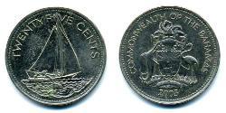 25 Cent Bahamas (1973 - ) Cuivre/Nickel 