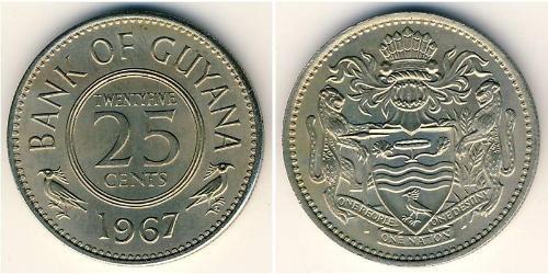 25 Cent Guyana (1966 - ) Cuivre/Nickel 