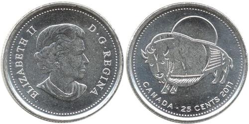 25 Cent Canada Nichel Elisabetta II (1926-2022)