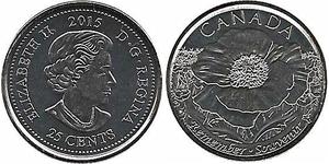 25 Cent Canada Nickel Elizabeth II (1926-2022)