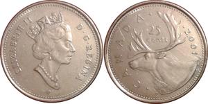 25 Cent Kanada Nickel Elizabeth II (1926-2022)
