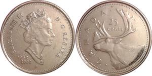 25 Cent Kanada Nickel Elizabeth II (1926-2022)
