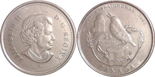 25 Cent Kanada Nickel Elizabeth II (1926-2022)