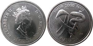 25 Cent Canadá Níquel Isabel II (1926-2022)