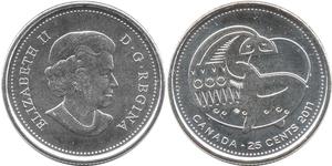 25 Cent Canadá Níquel Isabel II (1926-2022)