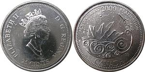 25 Cent Canadá Níquel Isabel II (1926-2022)