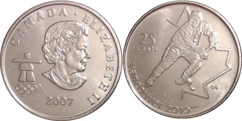 25 Cent Canadá Níquel Isabel II (1926-2022)