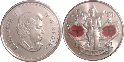 25 Cent Canadá Níquel Isabel II (1926-2022)
