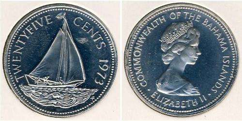 25 Cent Bahamas (1973 - ) Níquel/Cobre 