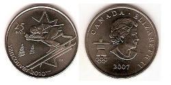 25 Cent Canadá Níquel/Cobre 