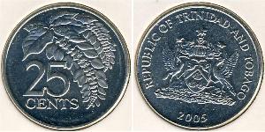 25 Cent Trinidad y Tobago Níquel/Cobre 