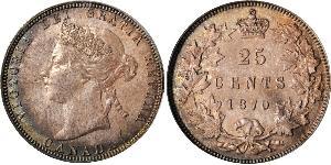 25 Cent Canadá Plata Victoria (1819 - 1901)