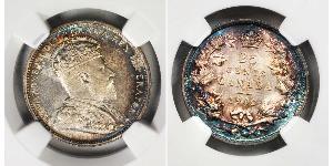 25 Cent Canadá Plata Eduardo VII (1841-1910)
