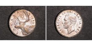 25 Cent Canadá Plata Jorge V (1865-1936)