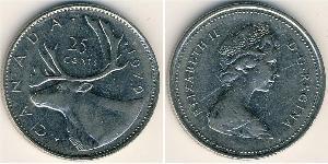 25 Cent Canada Rame/Nichel Elisabetta II (1926-2022)