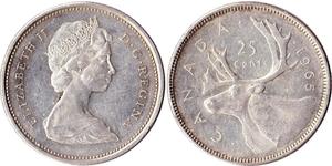 25 Cent Canada Rame/Nichel Elisabetta II (1926-2022)
