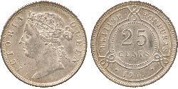 25 Cent British Honduras (1862-1981) Silber Victoria (1819 - 1901)