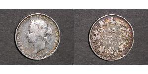 25 Cent Kanada Silber Victoria (1819 - 1901)