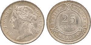 25 Cent British Honduras (1862-1981) Silver Victoria (1819 - 1901)