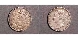 25 Cent British Honduras (1862-1981) Silver Victoria (1819 - 1901)