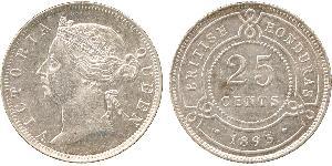 25 Cent British Honduras (1862-1981) Silver Victoria (1819 - 1901)