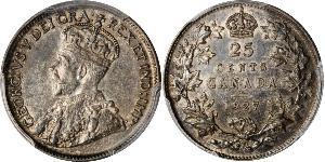 25 Cent Canada Silver George V of the United Kingdom (1865-1936)