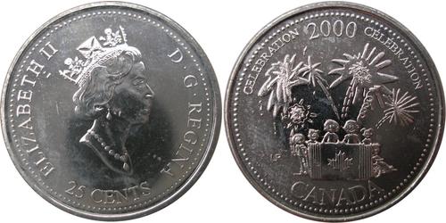 25 Cent Kanada Stahl Elizabeth II (1926-2022)
