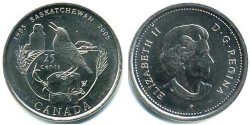 25 Cent Kanada Stahl Elizabeth II (1926-2022)