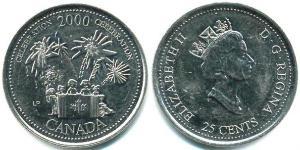 25 Cent 加拿大 Steel 伊丽莎白二世 (1926-2022)