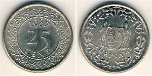 25 Cent Suriname (1975 - ) Steel/Nickel 