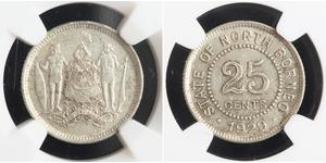 25 Cent North Borneo (1882-1963)  