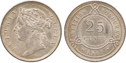 25 Cent British Honduras (1862-1981) 銀 维多利亚 (英国君主)