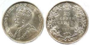 25 Cent 加拿大 銀 乔治五世  (1865-1936)